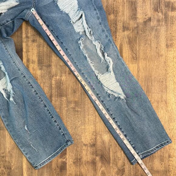 Judy Blue Los Angeles Women's Straight Shooter Denim Jean Distressed Blue Sz 20W - Picture 6 of 9
